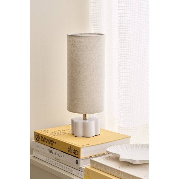 Baltos spalvos/smėlio spalvos iš lino stalinis šviestuvas (aukštis 33 cm) Joline – Ellos Home-image-2