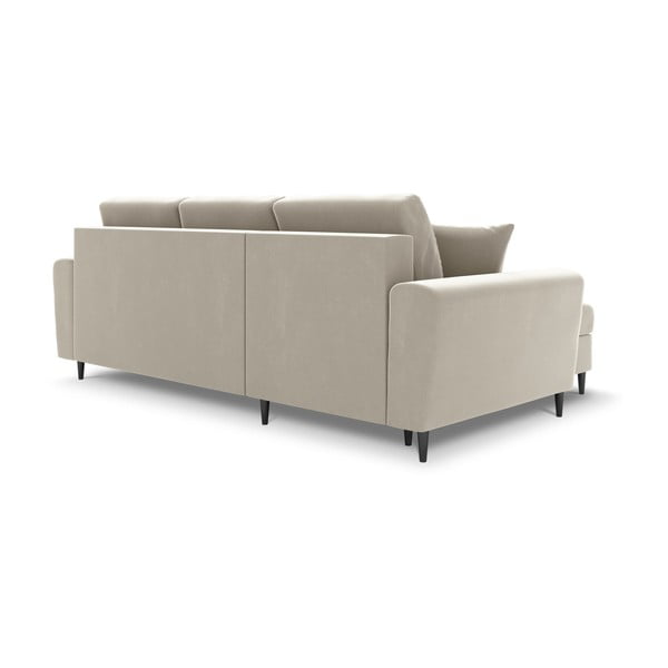 Smėlio spalvos iš velveto sulankstoma/su sandėliavimo vieta kampinė sofa Kyoto – Cosmopolitan Design-image-3