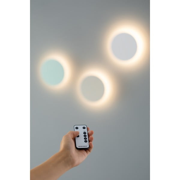 Šviesiai geltonas LED sieninis šviestuvas su USB laikmačiu / nuotoliniu valdymu ø 19 cm Dot - Remember-image-4