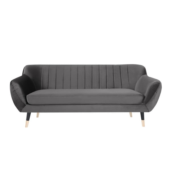 Pilka sofa su juodomis kojomis Mazzini Sofos Benito, 188 cm
