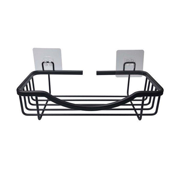 Su montavimu be gręžimo matinės juodos spalvos iš aliuminio vonios lentyna Filaire Aluminium – douceur d'intérieur