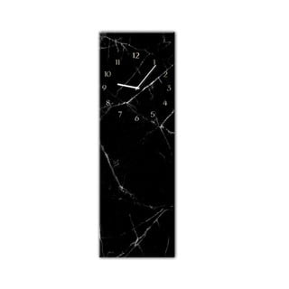 Sieninis laikrodis Styler Glassclock Black Marble, 20 x 60 cm