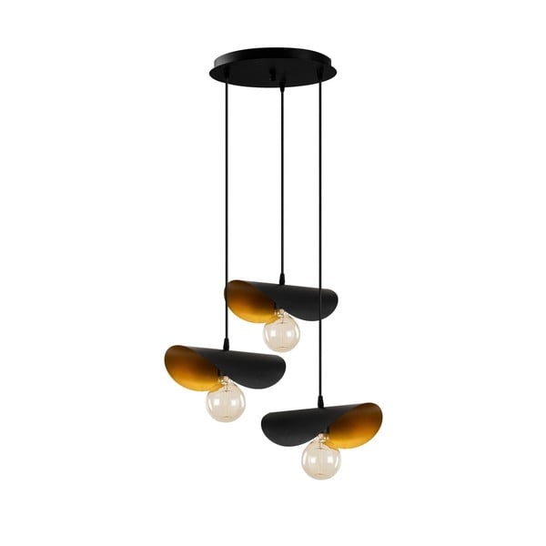 Kabantis šviestuvas juodos spalvos/auksinės spalvos ø 45 cm su metaliniu gaubtu Sivani – Opviq lights-image-3