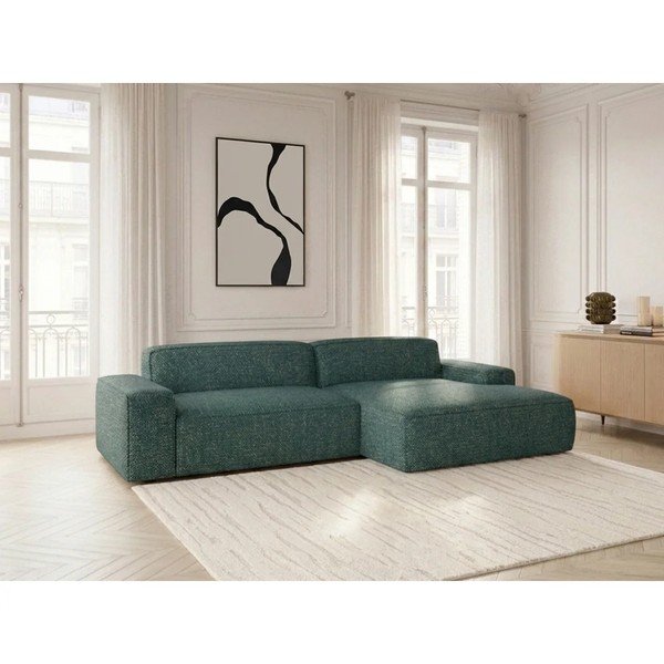 Žalios spalvos sulankstoma/ar elektrisko sēdekļa regulēšanu kampinė sofa (su dešiniuoju kampu) Abel – Bobochic Paris-image-3