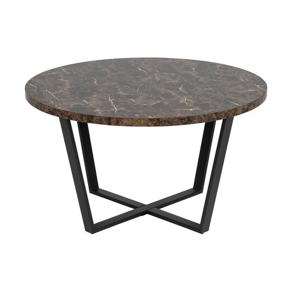 Juodai rudas konferencijų stalas su marmuro apdaila Actona Amble, ⌀ 77 cm-image-2