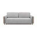 Šviesiai pilkos spalvos iš boucle sulankstoma/su sandėliavimo vieta sofa 244 cm Arcadova – ELTAP