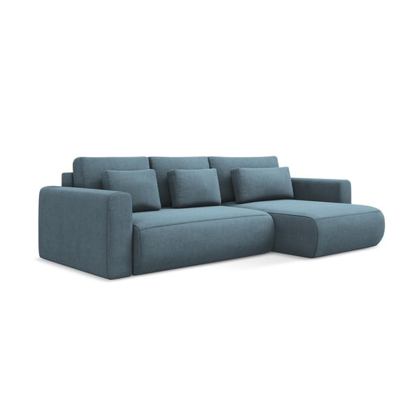 Šviesiai mėlynos spalvos sulankstoma/su sandėliavimo vieta kampinė sofa (su dešiniuoju kampu/su gultu) Kapua – Makamii-image-3