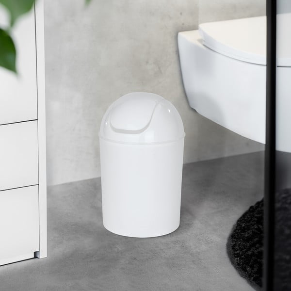 Baltos spalvos iš nerūdijančio plieno šiukšliadėžė 6 l Economic – Wenko-image-1