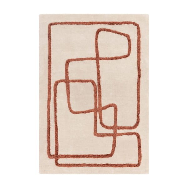 Rankų darbo iš vilnos kilimas raudonos plytų spalvos/kreminės spalvos 160x230 cm Matrix – Asiatic Carpets