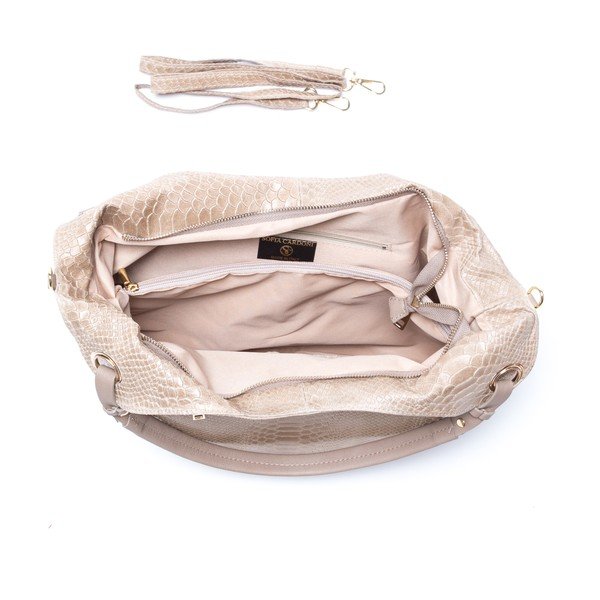 "Amedea" odinė rankinė, pilkai ruda-image-3