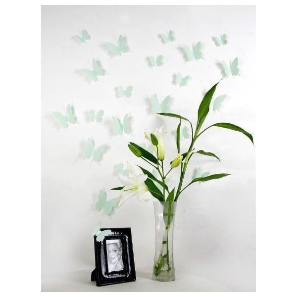 12 žalių 3D lipdukų rinkinys Ambiance Butterflies-image-1