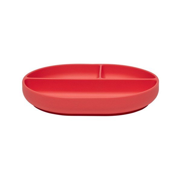 Raudonos spalvos iš silikonas vaikiška lėkštė 17x21,5 cm Enkei – OYOY Mini