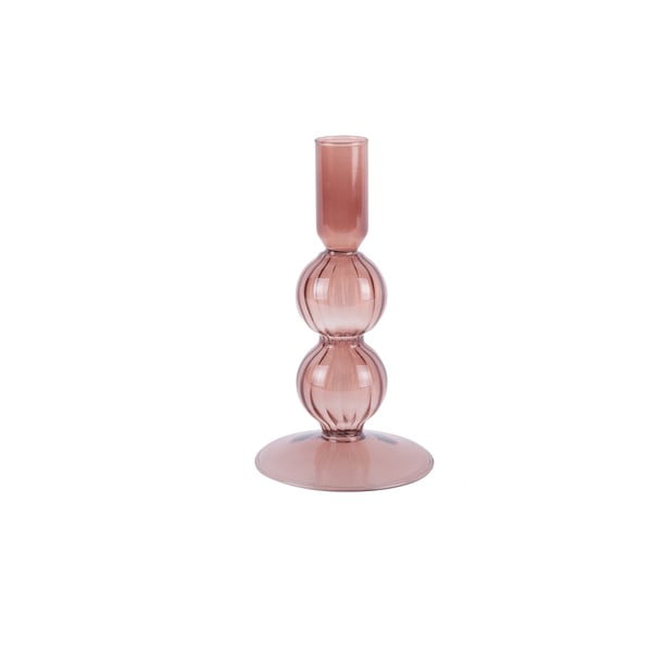 Rožinio stiklo žvakidė PT LIVING Swirl Bubbles