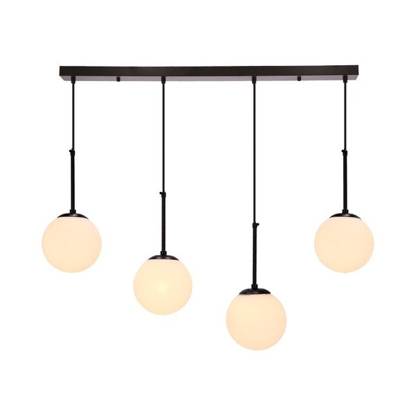 Juodas pakabinamas šviestuvas su stikliniu gaubtu 15x84 cm Pompei - Candellux Lighting-image-1
