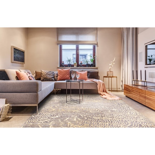 Kilimas iš vilnos smėlio spalvos 200x300 cm Koi – Agnella-image-1