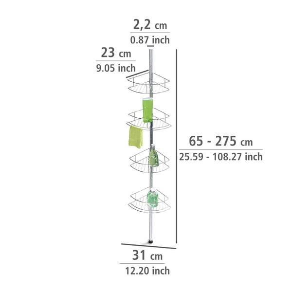 Kampinė vonios lentyna iš nerūdijnačio plieno blizgios sidabrinės spalvos Dolcedo – Wenko-image-4