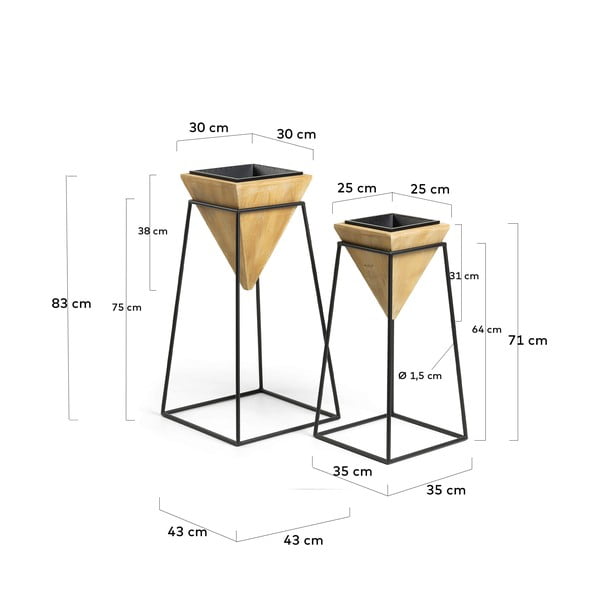 2 gėlių vazonų rinkinys Kave Home Star-image-2