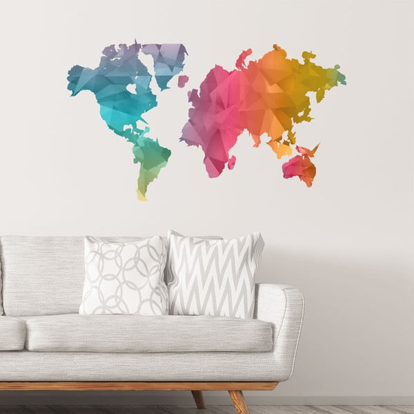 "Ambiance" spalvotas pasaulio žemėlapio lipdukas