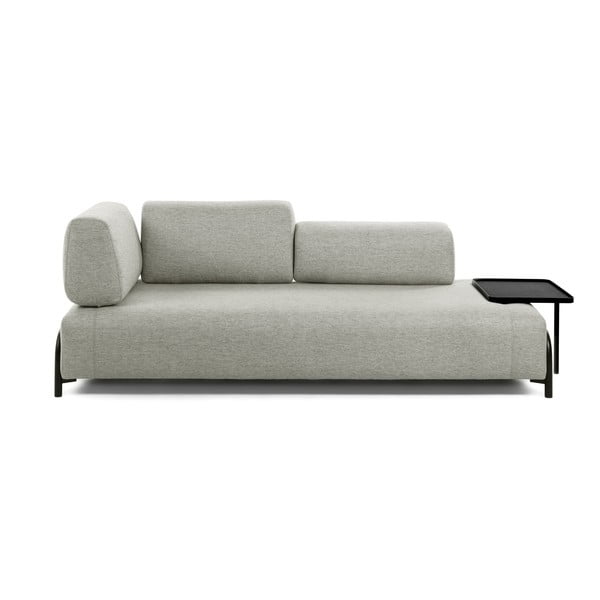 Smėlio ir pilkos spalvos sofa su integruotu staliuku Kave Home Compo-image-2