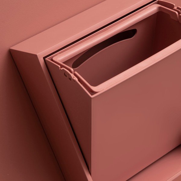 Pilkai rožinės spalvos iš perdirbto plastiko šiukšliadėžė rūšiavimui/sieninė Recycling Box – ReCollector-image-4