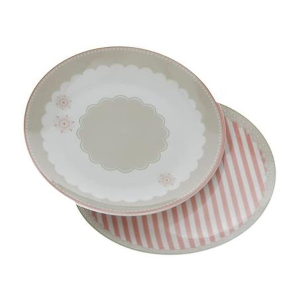 2 porcelianinių desertinių lėkščių rinkinys Brandani Peonia