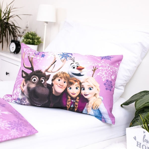 Iš medvilnės vaikiška patalynė vaikiškai lovai 100x135 cm Frozen "Purple" – Jerry Fabrics-image-4