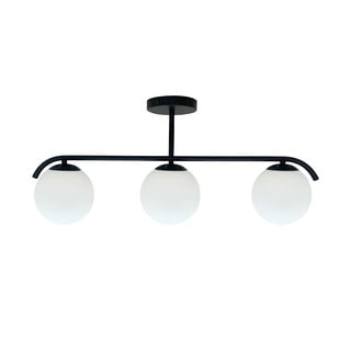 Juodos ir baltos spalvos lubinis šviestuvas 15x69,5 cm su stiklo gaubtu Amadeo – Candellux Lighting