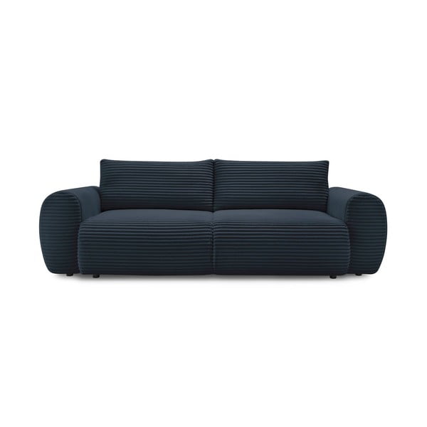 Iš kordinio velveto sulankstoma sofa tamsiai mėlynos spalvos 257 cm Lucien – Bobochic Paris