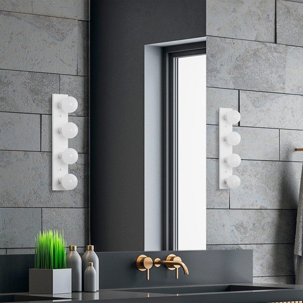 Sieninė lempa baltos spalvos Mirro – Opviq lights-image-4