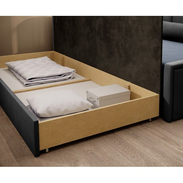 Mėlynos spalvos/pilkos spalvos iš šenilinio audinio sulankstoma/su sandėliavimo vieta sofa 214 cm Fulgeo – ELTAP-image-4
