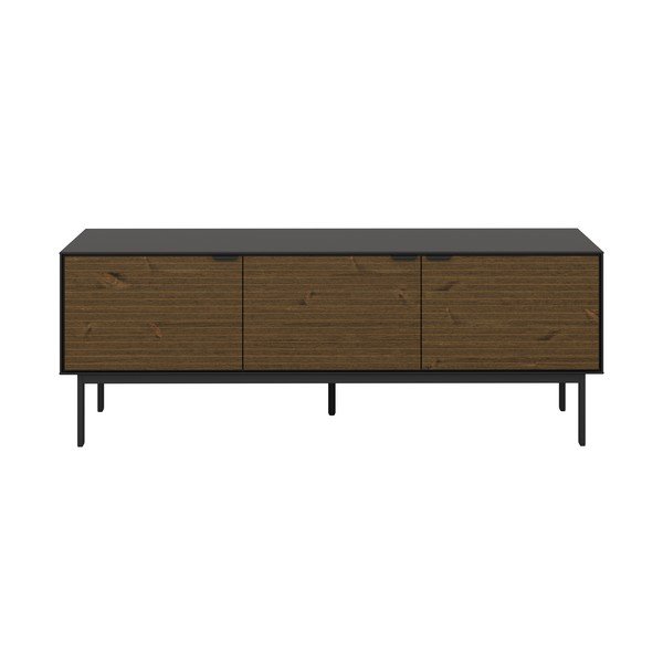 Juodos spalvos pušies TV staliukas 150x54 cm Soma - Tvilum