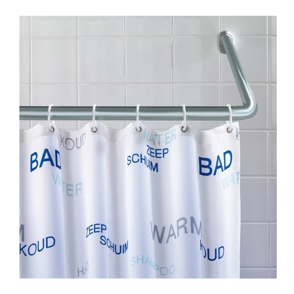 Universalus sidabro spalvos kampinis strypas dušo užuolaidai Wenko Silver, ø 2 cm-image-1