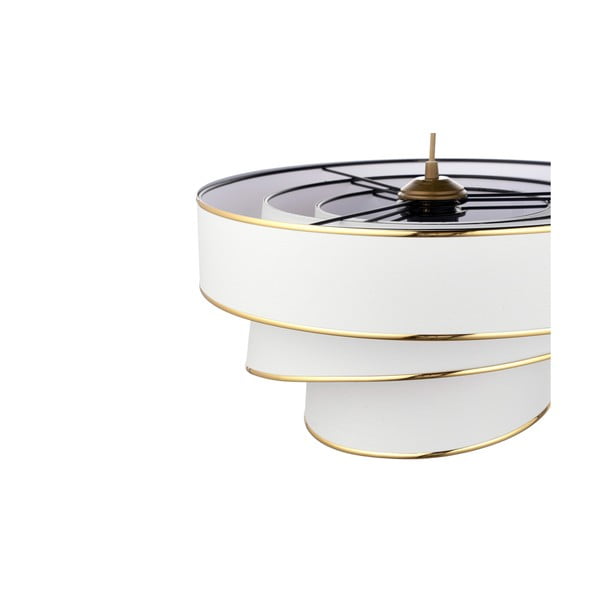 Kabantis šviestuvas baltos spalvos/auksinės spalvos ø 40 cm su tekstiliniu gaubtu Couper – Opviq lights-image-2