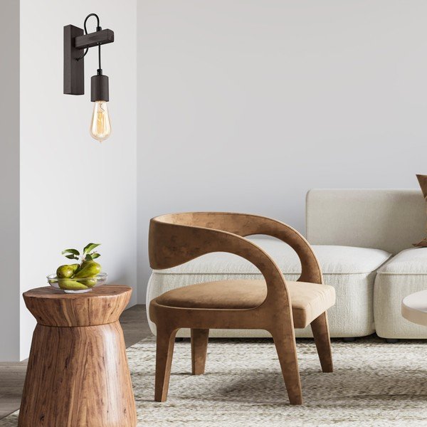 Sieninė lempa juodos spalvos Leon – LAMKUR-image-1