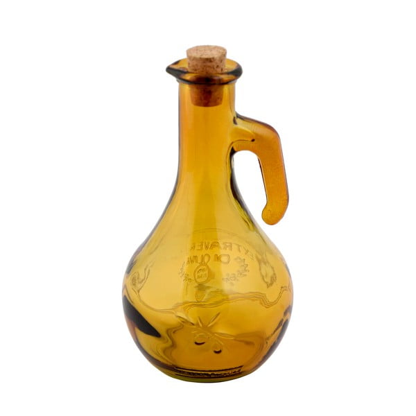Geltonas perdirbto stiklo aliejaus butelis Ego Dekor Olive, 500 ml
