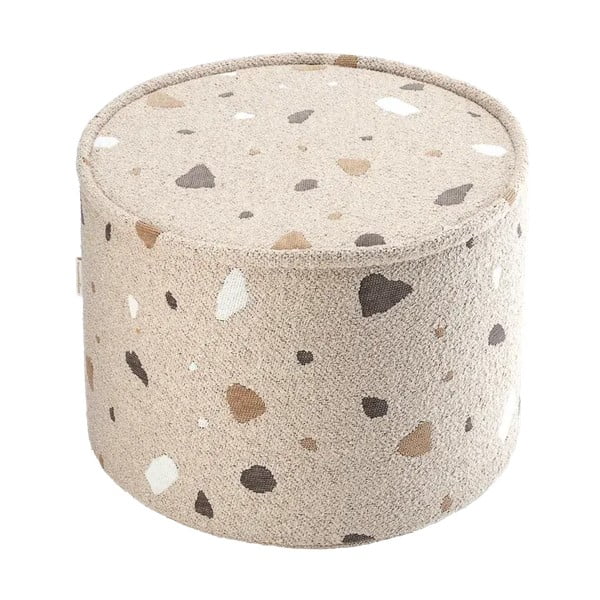 Šviesiai rudos spalvos iš boucle/iš šenilinio audinio vaikiškas pufas Terrazzo – Wigiwama