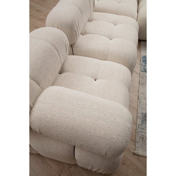 Modulinė sofa kreminės spalvos iš boucle (su dešiniuoju kampu) Bubble – Artie-image-3