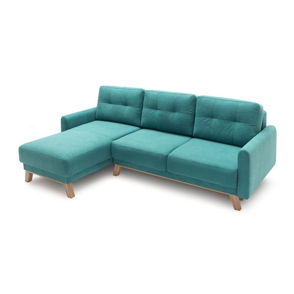 Turkio spalvos sofa-lova Bobochic Paris Balio, kairysis kampas-image-2