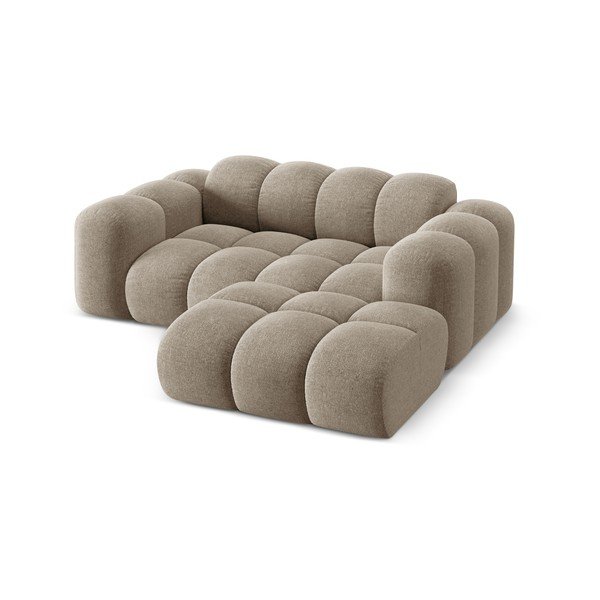 Šviesiai rudos spalvos iš šenilinio audinio kampinė sofa (su dešiniuoju kampu/su gultu) Treno – Cosmopolitan Design-image-2