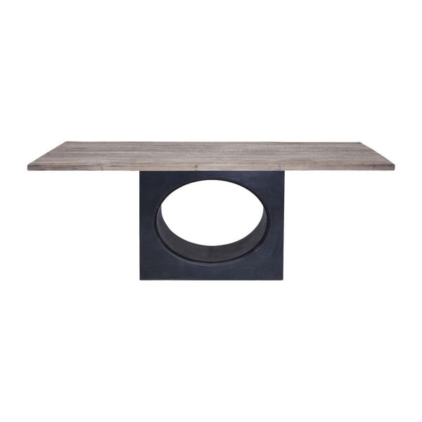 Medinis valgomojo stalas su juoda konstrukcija Kare Design Zipper, 200 x 100 cm