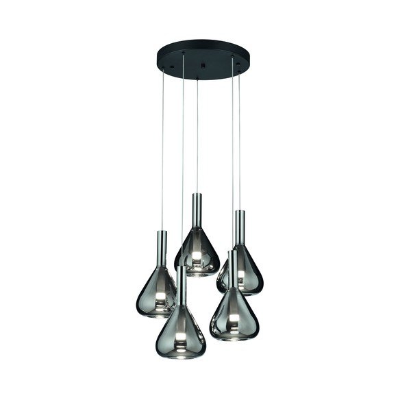 Kabantis šviestuvas juodos spalvos LED ø 55 cm su stiklo gaubtu Cipera – CINQUE-image-1