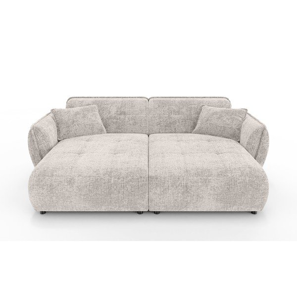 Smėlio spalvos sofa iš šenilinio audinio su gultu 252 cm Nelia Big – Ropez