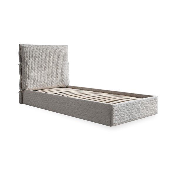 Smėlio spalvos minkšta viengulė lova su grotelėmis 90x200 cm Sleepy Luna - Miuform-image-2