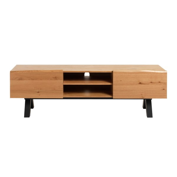 Baltos spalvos ąžuolo medienos televizoriaus spintelė Unique Furniture Oliveto
