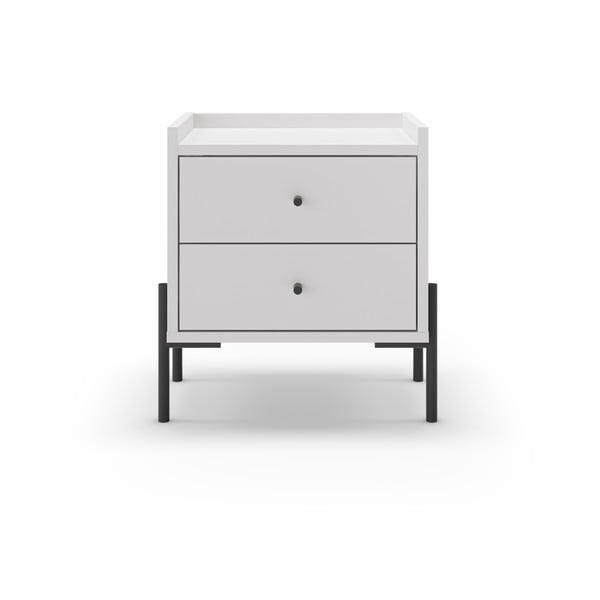 Naktinis staliukas baltos spalvos Mayra – Marckeric-image-2