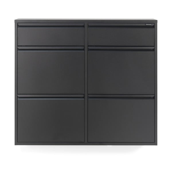 Juodos spalvos iš metalo atlenkiama spintelė batams 98x86x15 cm Billy – Spinder Design-image-3