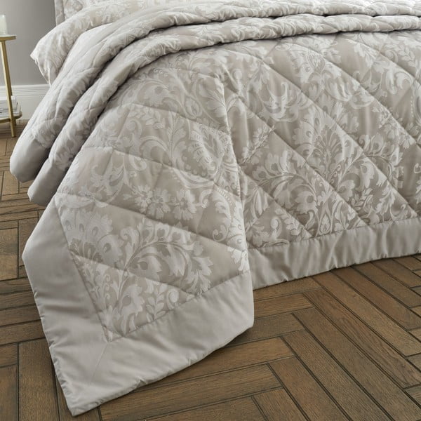 Smėlio spalvos užvalkalas dvigulėms lovoms 230x220 cm Classic Damask - Catherine Lansfield-image-3