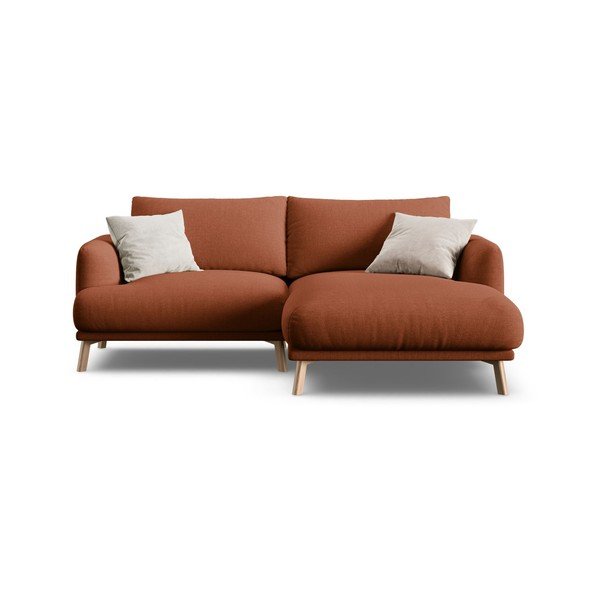 Terakotos spalvos kampinė sofa (su dešiniuoju kampu/su gultu) Naomi – Micadoni -image-2