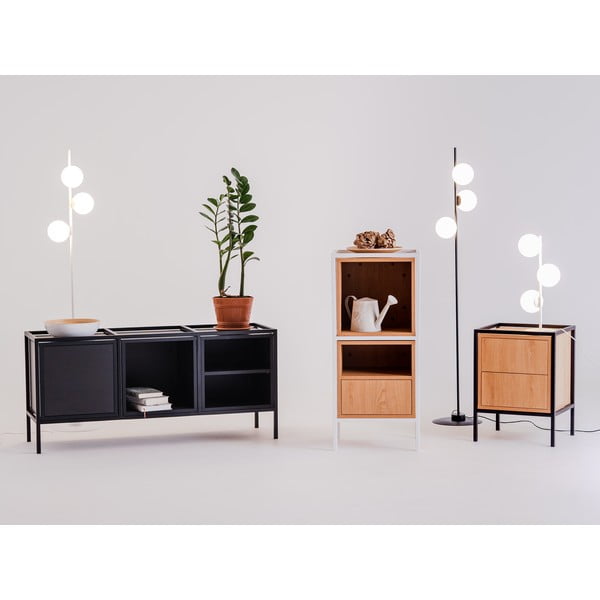 Juoda ąžuolinė knygų spinta 45x102 cm Skap - CustomForm-image-1