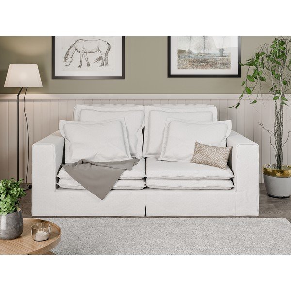 Baltos spalvos sofa 196 cm Nora – Ropez-image-1